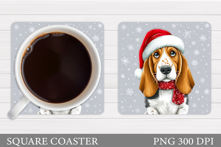 Christmas Dog Coaster Sublimation. Christmas Coaster Design