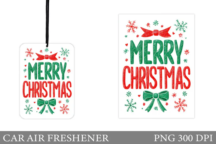 Merry Christmas Car Air Freshener. Winter Car Air Freshener