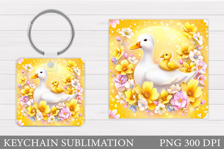 Cute Goose Keychain Design. Cute Goose Sublimation