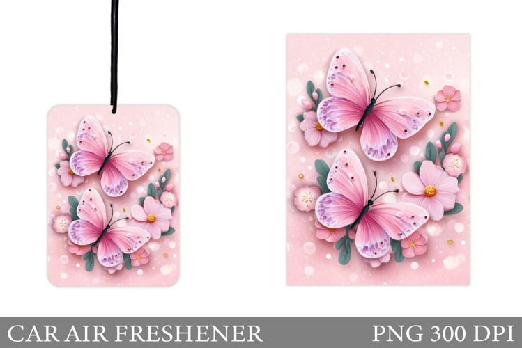 Butterflies Car Air Freshener. Butterflies Sublimation