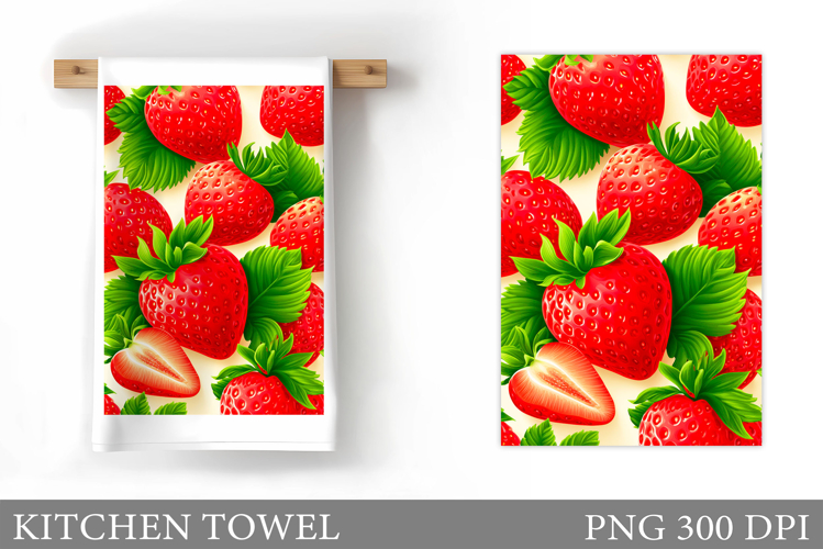 Strawberry Kitchen Towel Design. Strawberry Sublimation
