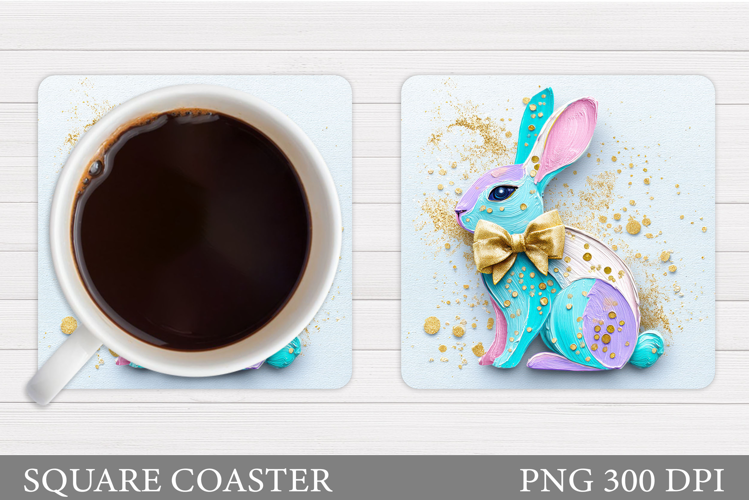 Cute Bunny Coaster Design. Cute Bunny Sublimation