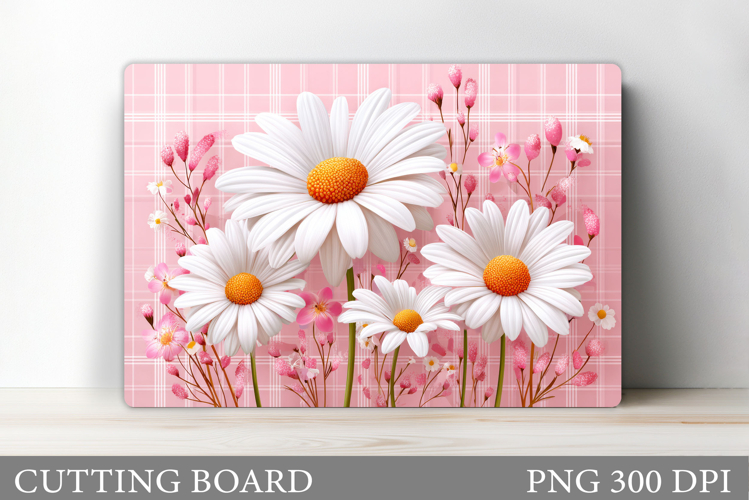 Daisy Flowers Cutting Board. Flowers Kitchen Cutting Design