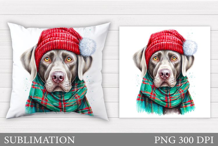 Christmas Dog Pillow Design. Christmas Pillow Sublimation