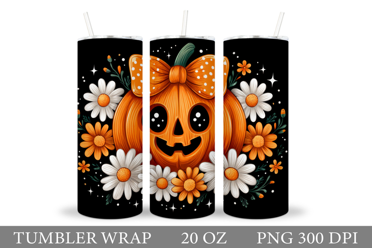 Halloween Pumpkin Tumbler Wrap. Halloween Tumbler Design