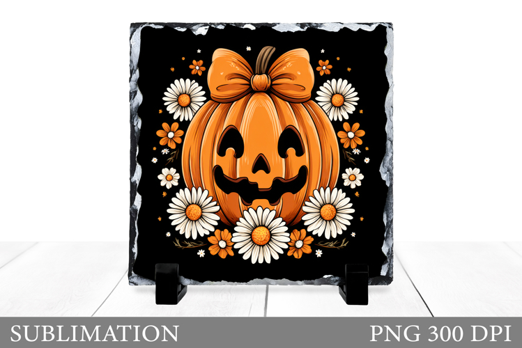 Halloween Pumpkin Slate Design. Halloween Sublimation
