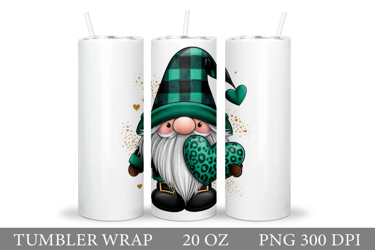 St Patrick Gnome Tumbler. St Patrick Tumbler Sublimation