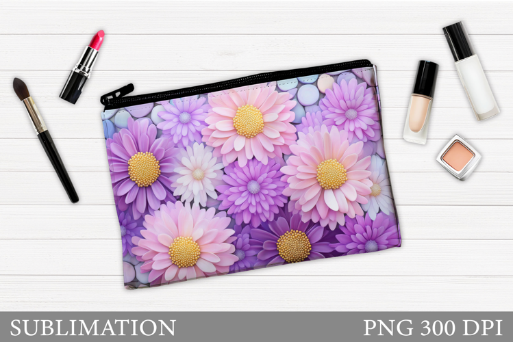 Floral Makeup Bag. Flowers Makeup Pouch Sublimation