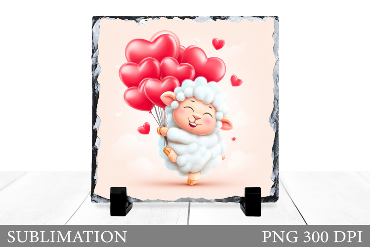 Valentines Lamb Sublimation. Valentines Lamb Slate Design