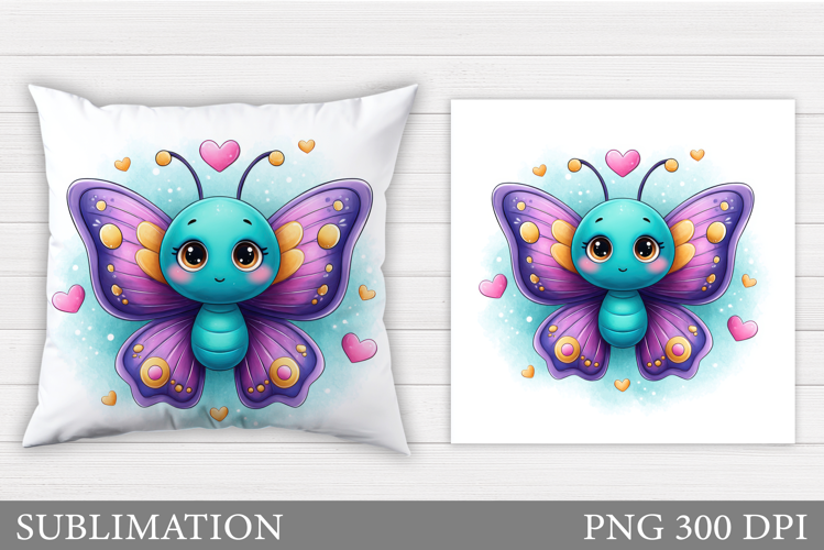 Cute Butterfly Pillow Design. Cute Butterfly Sublimation