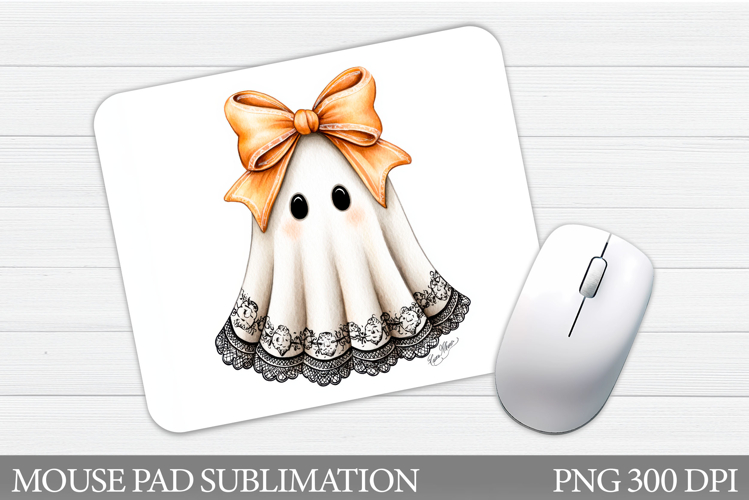 Cute Ghost Mouse Pad Design. Halloween Mouse Pad Sublimation