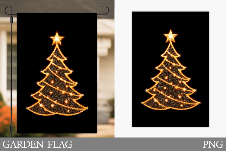 Christmas Tree Garden Flag. Merry Christmas Garden Flag