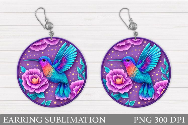 Hummingbird Earring Design. Hummingbird Sublimation