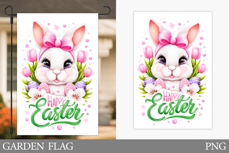 Easter Bunny Garden Flag. Easter Garden Flag Sublimation