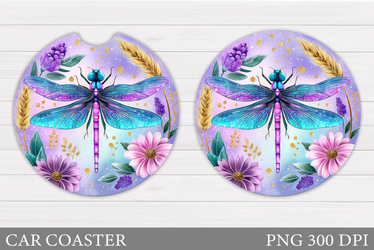 Dragonfly Car Coaster. Dragonfly Sublimation