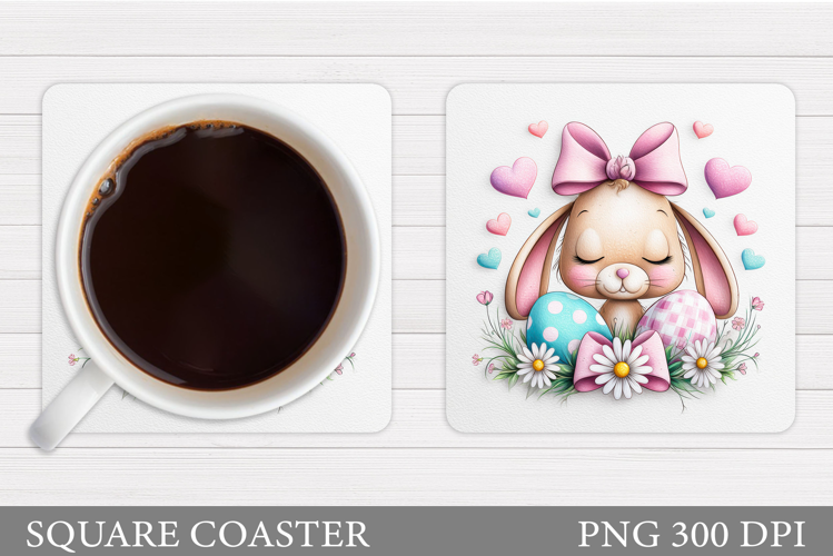 Easter Bunny Coaster Design. Easter Coaster Sublimation