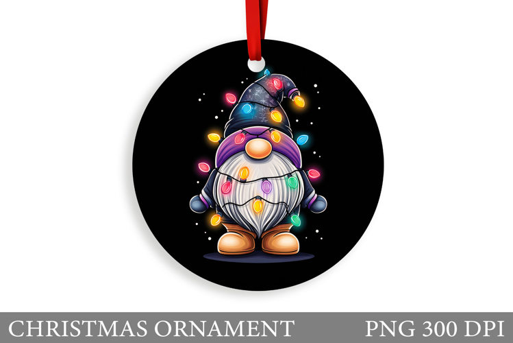 Gnome Christmas Ornament. Christmas Ornament Sublimation