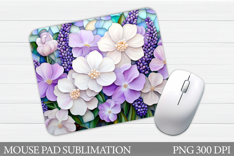 Flowers Mouse Pad Sublimation. Floral Mouse Pad Design