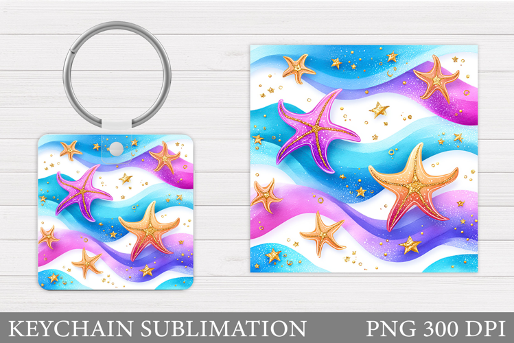 Starfish Keychain Design. Starfish Sublimation