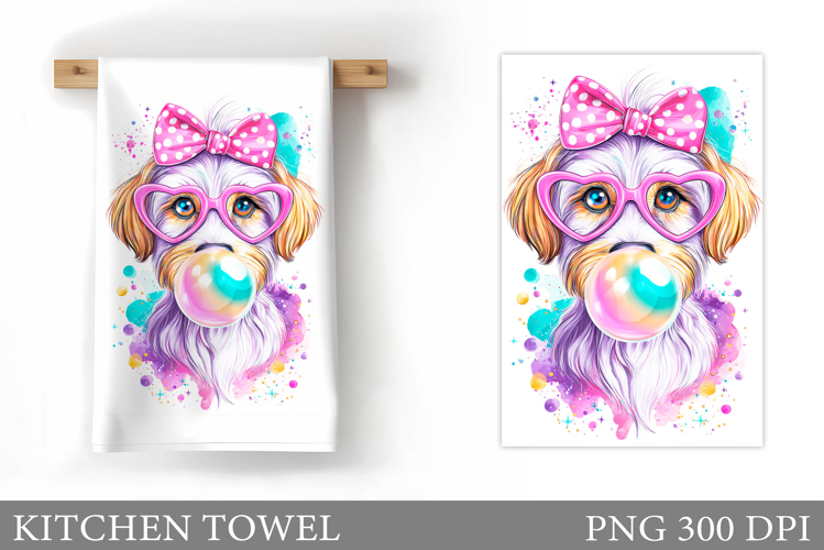 Cute Dog Kitchen Towel. Cute Dog Sublimation