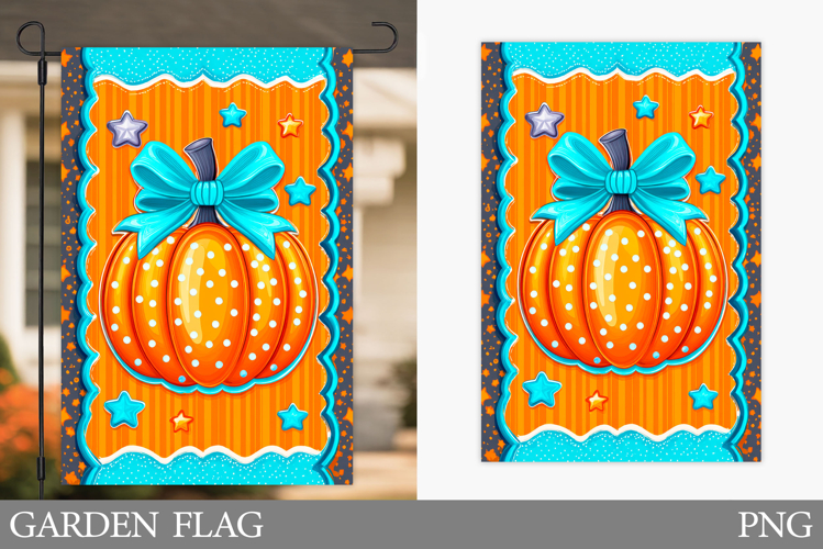 Pumpkin Garden Flag Design. Pumpkin Sublimation