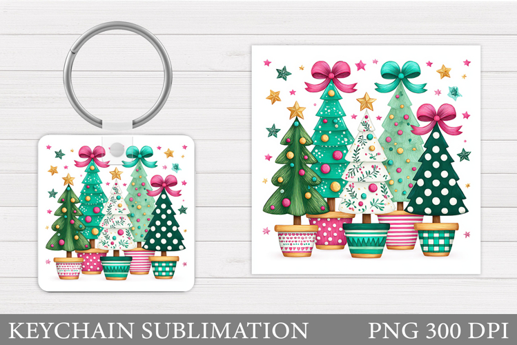 Christmas Tree Keychain. Christmas Keychain Sublimation