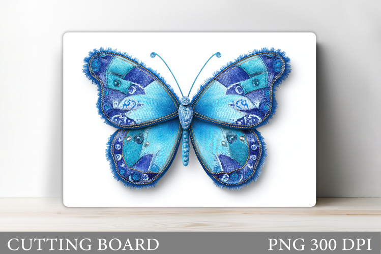 Denim Butterfly Cutting Board. Butterfly Sublimation