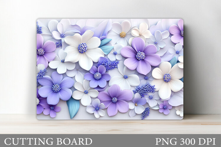 Flowers Cutting Board Sublimation. Wildflowers Cutting Board example image 1