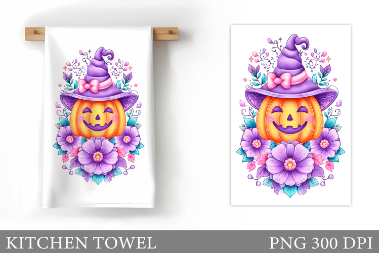 Halloween Pumpkin Kitchen Towel. Halloween Sublimation