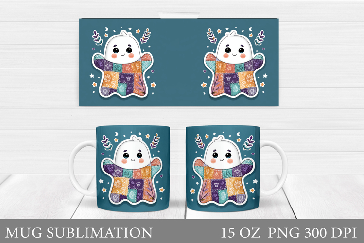 Ghost Mug Sublimation. Halloween Mug Design