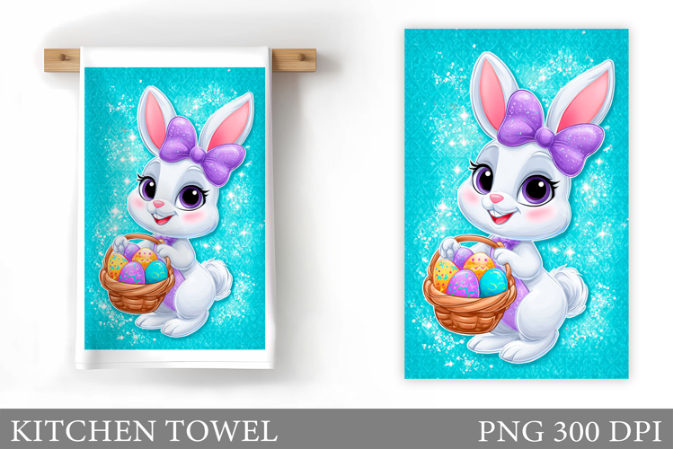 Easter Bunny Kitchen Towel. Bunny Kitchen Towel Sublimation