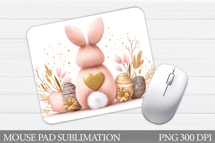 Easter Bunny Mouse Pad. Spring Bunny Mouse Pad Sublimation