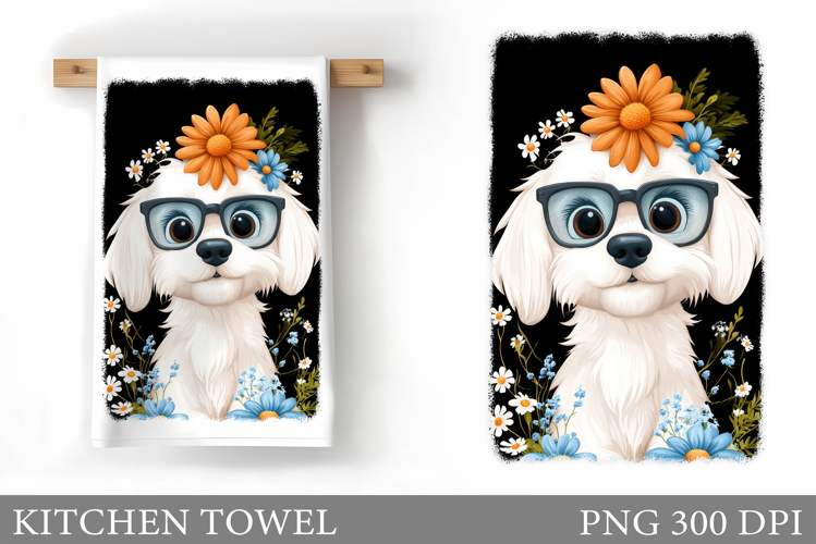 Cute Dog Kitchen Towel. Cute Dog Sublimation