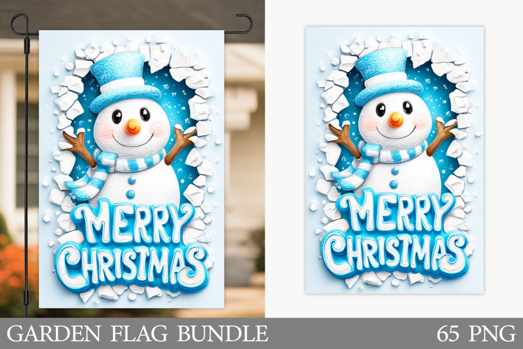 Snowman Garden Flag. Christmas Garden Flag Sublimation