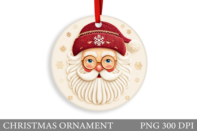 Cute Santa Claus Christmas Ornament. Santa Claus Sublimation