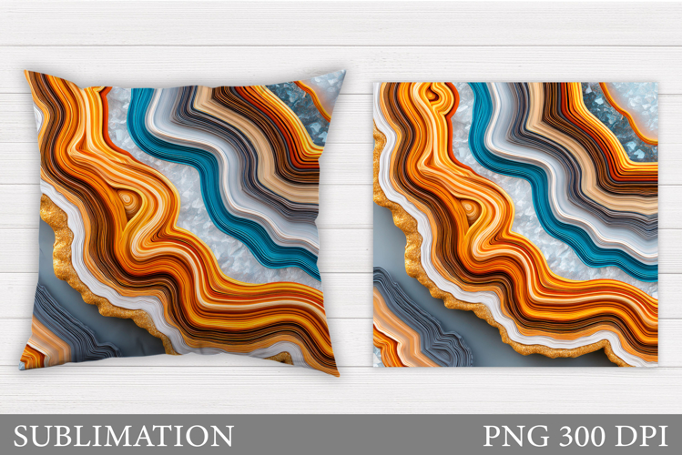 Abstract Pillow Sublimation. Agate Stone Pillow Design