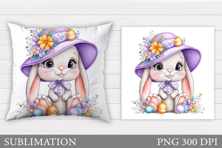 Easter Bunny Pillow Design. Easter Bunny Sublimation example image 1