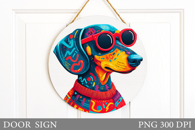 Dachshund Door Sign. Cute Dog Door Sign Sublimation