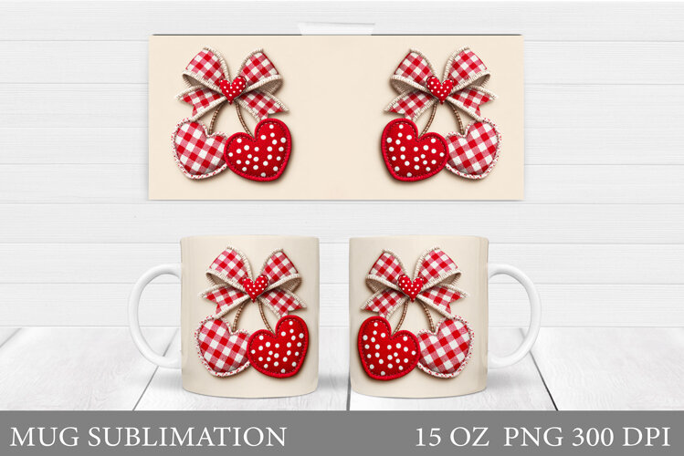 Cherry Mug Sublimation. Berries Mug Wrap Design example image 1