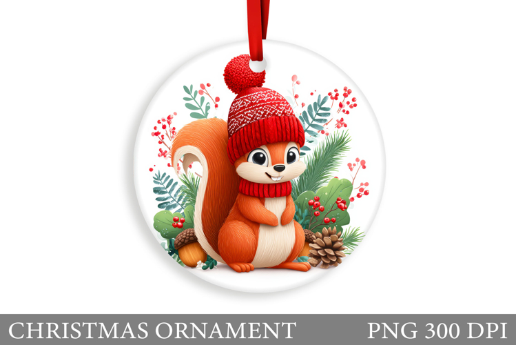 Cute Squirrel Christmas Ornament. Christmas Ornament Design