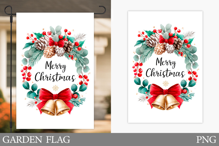 Merry Christmas Garden Flag Design. Christmas Sublimation