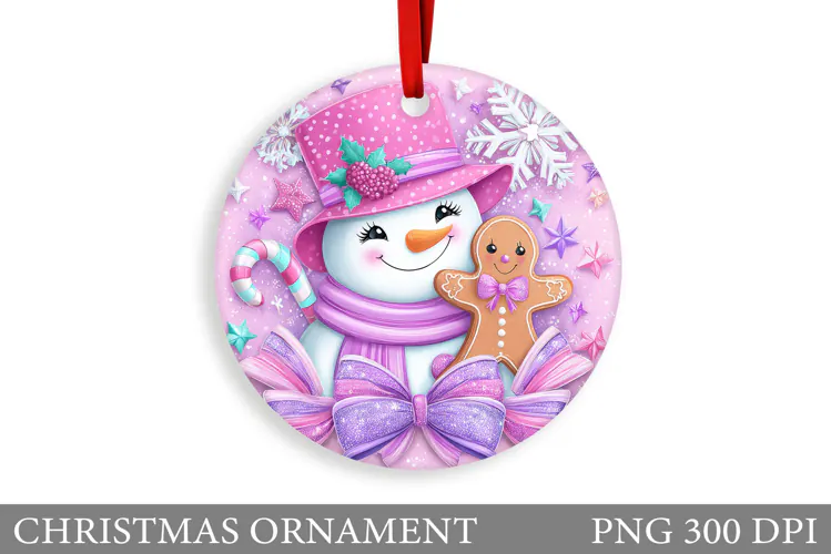 Cute Snowman Christmas Ornament. Snowman Ornament Design