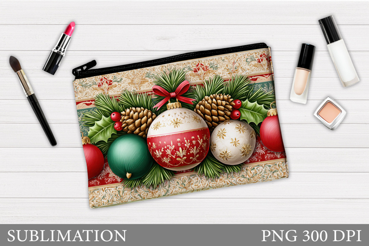 Christmas Tree Makeup Bag. Christmas Cosmetics Bag Design