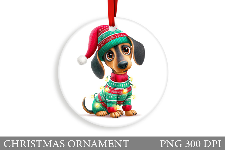 Cute Dog Christmas Ornament. Christmas Ornament Design