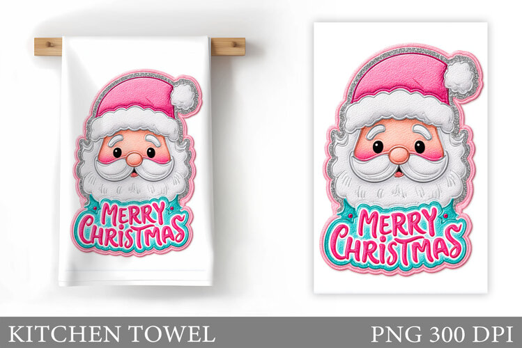 Santa Claus Kitchen Towel. Christmas Kitchen Towel Design example image 1