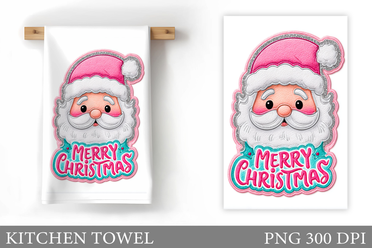Santa Claus Kitchen Towel. Christmas Kitchen Towel Design