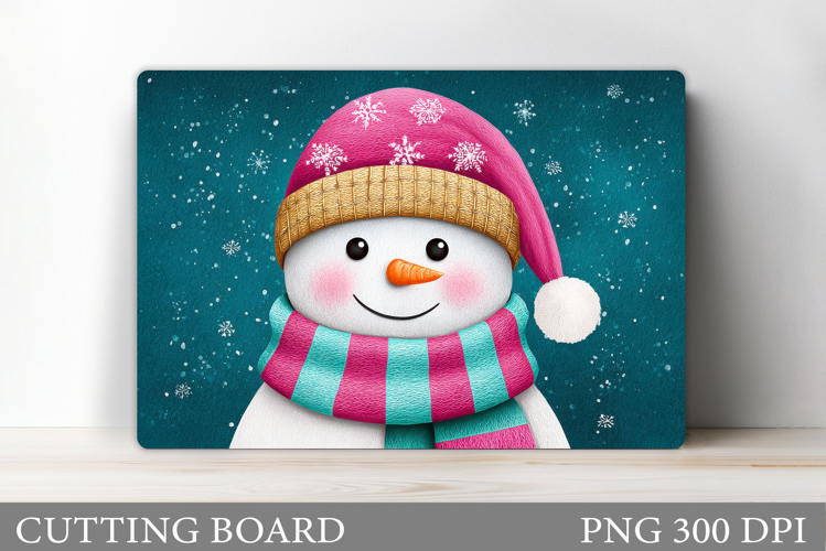 Christmas Cutting Board. Snowman Cutting Board Sublimation
