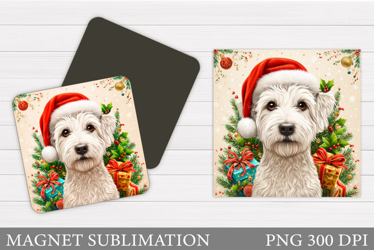 Christmas Dog Magnet Design. Christmas Magnet Sublimation