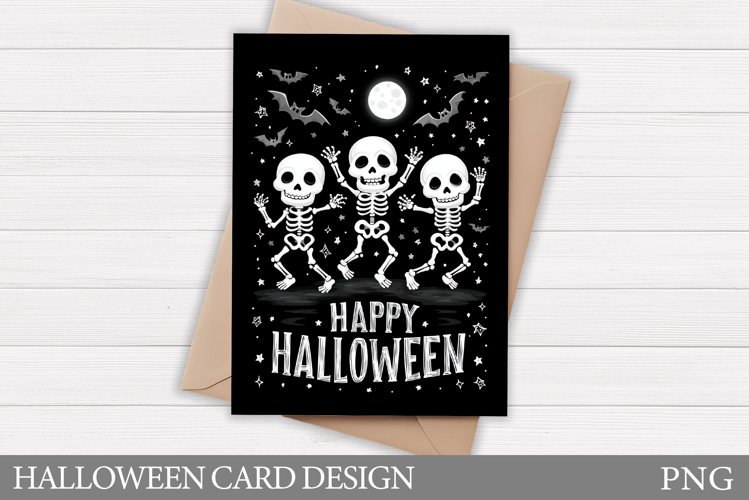 Skeleton Card Design. Halloween Card Printable