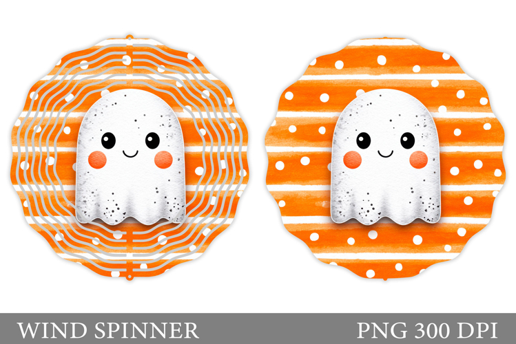 Cute Ghost Wind Spinner Design. Cute Halloween Wind Spinner